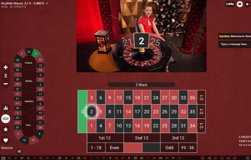 Các ô cược trên bàn Roulette Macao