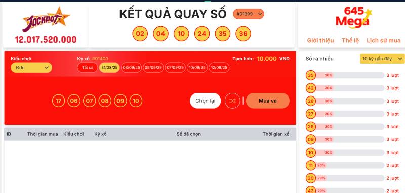 Chiến lược chơi Mega645 Rikbet