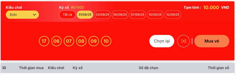 Chọn kỳ tham gia