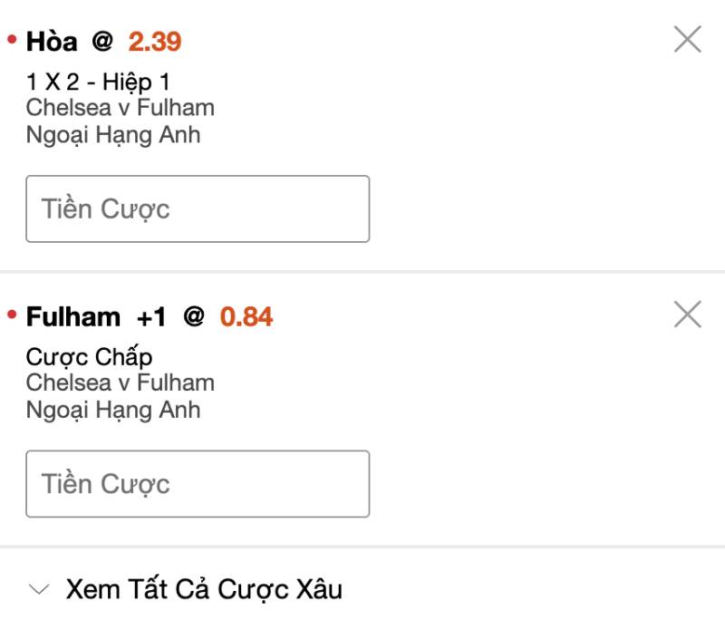 Hãy tập trung vào một số loại kèo đã quen thuộc với bạn.