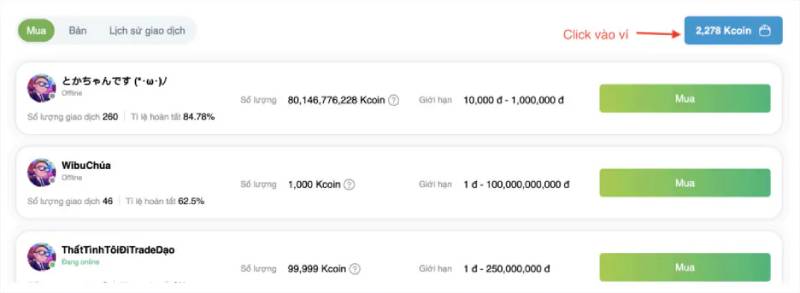 Hướng dẫn chuyển đổi Kcoin