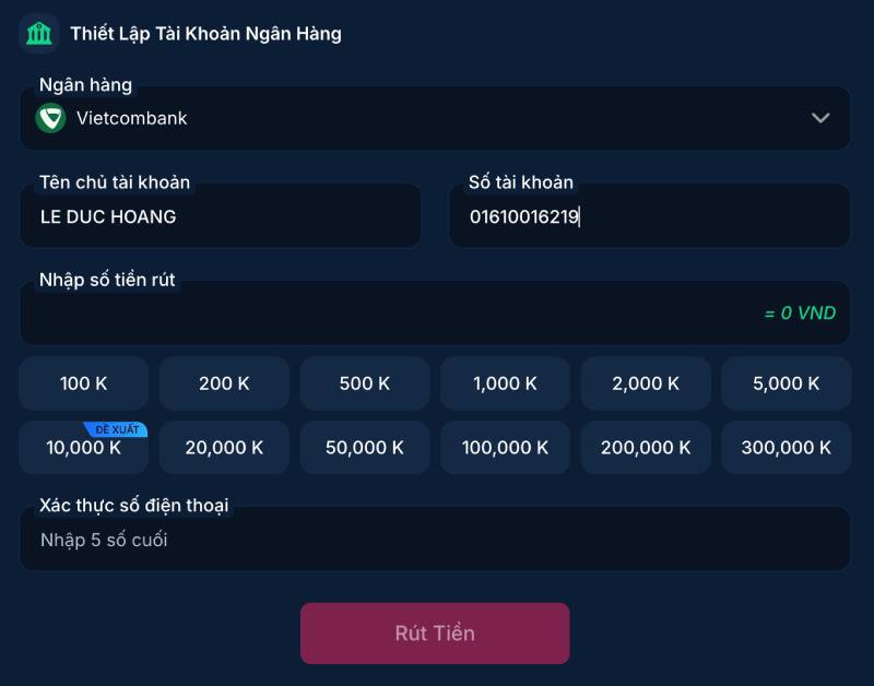 Hướng Dẫn Rút Tiền Rikbet Đơn Giản Và Nhanh Chóng 2 Hướng dẫn rút tiền qua ngân hàng