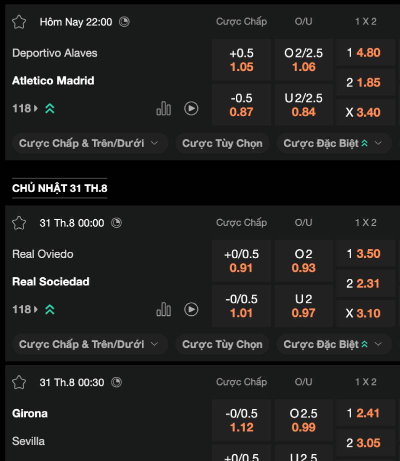 Nhà cái luôn cân bằng kèo, không thiên vị đội mạnh